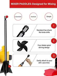 Reusable Paint Stirrer Epoxy Resin Stirrer Accessory | Small Plastic Stirring Paddle, Non-Stick Easy-To-Clean Design, Comfortable Grip, Achieve Efficient And Smooth Mixing, Suitable For Epoxy Resin, Pigments, Ceramic Glazes - Multicolor - View 3