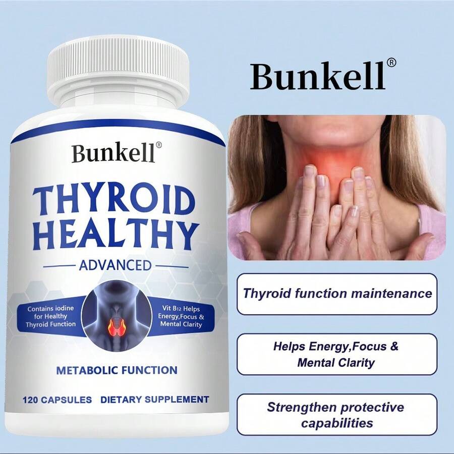 Iodine & Vitamin B12, Thyroid Health & Energy Support, 120 Capsules - 1 Bottle - View 1