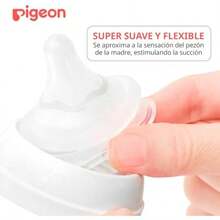 PIGEON x2 Tetina Peristáltico PLUS Boca Ancha Biberones Anticolicos de Silicona Suave Quirúrgico Tecnología SofTouch para Bebé Cosas para Bebes Recien Nacidos - Articulos para Bebe Tamaño S - / - Ver 3