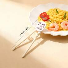 1pc Portable Children's Training Chopsticks With Cute Cartoon Patterns, Reusable Plastic Learning Chopsticks, Non-Slip Chinese Training Chop Sticks, Learning Food Sticks For Kids, Kitchen Tableware, Suitable For Use In Home, School, Dorm, Outdoor Camping, Picnic,Travel, Bakc To School - Multicolor - View 12