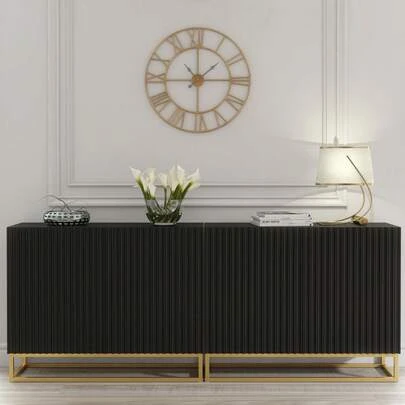 Creative Furniture Ripple Duo Sideboard 200cm - Modern Fluted Design With Push To Open Doors