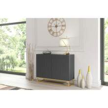 Ripple Sideboard 100cm - Modern Fluted Design With Push To Open Doors - Dark Grey - View 6