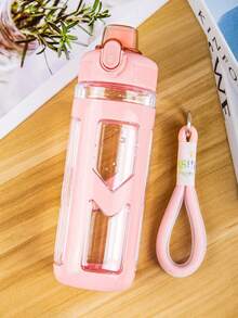 1个700毫升时尚简约便携运动水壶，带防震盖，耐热防摔，适用于家庭、办公室、户外旅行、露营、返校等场合。 - 彩色 - 查看 15