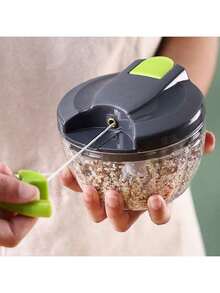 1pc Manual Food Processor Vegetable Chopper, Manual Food Chopper, Hand Pull String Vegetable Chopper, Portable Hand Pull String Garlic Mincer Onion Cutter For Veggies, Ginger, Fruits, Nuts, Herbs, Etc., - 綠色 - 查看 5