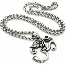 Gungneer Ohm  - Collar de elefante hindú Dios de la fortuna cadena de quilla de acero inoxidable Om joyería regalo hombres mujeres - 28 pulgadas - Ver 4