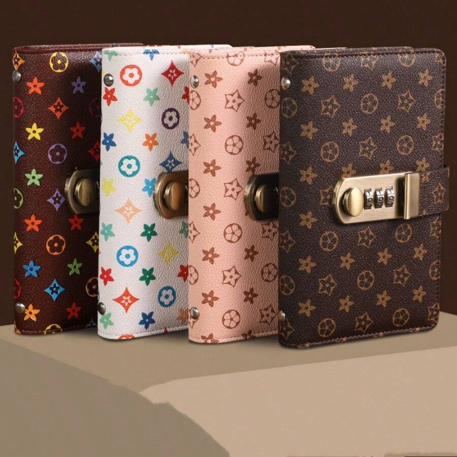 2025新款密码现金收纳笔记本，大容量现金收集袋，财务保护套 - 彩色 - 查看 1