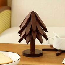 Wooden Tree-Shaped Heat Insulation Coaster - Heat Resistant Decorative Coaster For Kitchen, Office, Outdoor, Also Suitable As Gift - Hand Wash Only