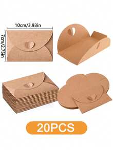 10~100个装优质礼品卡信封，4 x 2.8英寸礼品卡套，迷你种子牛皮纸可爱信封，带心形扣，适用于礼品卡、婚礼回礼、派对回礼 - 彩色 - 查看 13