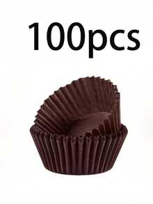 100pcs/200pcs/500pcs/1000pcs White/Kraft Grease-Proof Heat-Resistant Baking Cups, Suitable For New Year, Valentine's Day, Birthday And Wedding Party Baking - Multicolor - View 9