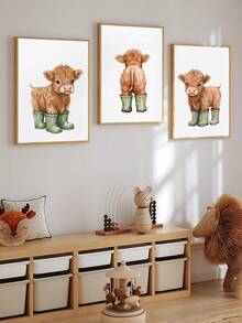 3 bức tranh in hình bò cao nguyên, tranh trang trí bò cao nguyên màu xanh lá cây nhạt, tranh màu nước hình bò cao nguyên làm quà tặng, tranh in chủ đề nông trại, trang trí tường chủ đề tựu trường, quà tặng ngày lễ, trang trí phòng ngủ, trang trí phòng khách, trang trí văn phòng, trang trí lớp học, tranh treo tường, trang trí nhà cửa, trang trí phòng, tranh canvas, poster, tranh có khung, có nhiều lựa chọn khung. - Nhiều màu - Xem 2