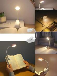 4/3/2/1 Stück LED Multifunktions-Klemmleuchte, weiße Klemm-Leselampe mit Augenschutz, batteriebetrieben, Klemmleuchte für Bücher, einstellbare Helligkeit LED, kann als Leselampe/Wandleuchte/Geldbörsenleuchte verwendet werden, modischer tragbarer, minimalistischer Stil - Weiss - Übersicht 13