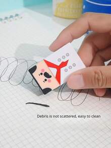 1/2/4pcs Cute Cartoon Brick Erasers - Bald Worker Man Shaped Erasers, Ideal For Study And Office Use, Back To School Essential, Student Erasers, School Supplies - Multicolor - View 8