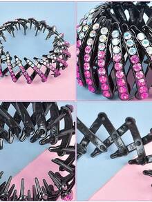 1 chiếc kẹp tóc tạo kiểu tổ chim, phụ kiện tóc, kẹp tóc, dụng cụ búi tóc, kẹp tóc đuôi ngựa đính đá, tạo kiểu tóc nhanh, dụng cụ búi tóc đơn giản, dụng cụ tạo kiểu tóc buông xõa, phù hợp cho người mới bắt đầu, học sinh, nữ sinh và phụ nữ, lễ hội, tiệc tùng, lễ hội âm nhạc, kẹp tóc thời trang, kẹp tóc thanh lịch. - Nhiều màu - Xem 9