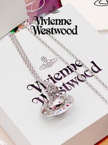 Vivienne Westwood Limited Edition Moon 3D Orb Long Chain Necklace - Silver - View 5