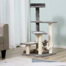 Cat Tree, Play Tree, Cat Scratching Post With Stairs, 5 Levels, Beige/Grey, 48.5 X 48.5 X 100 Cm (L X W X H) - Beige - View 1