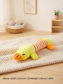 PETSIN Plush Squeaky Dog Chew Toy - Durable, Soft, And Bite-Resistant Stuffed Animal In Pink & Gray/Blue Stripes - Ideal For All Aggressive Chewers, Small To Large Breeds, Dog Toys For Aggressive Chewers - Multicolor - View 7