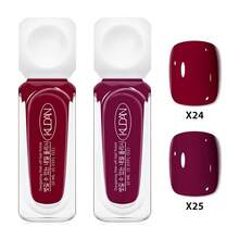2pcs 10ml Health Nail Color Water-Based Nail Polish Nude Pink Red Brwon Hot No Bake Quick Dry Dual Color Set, Fast Drying, Long-Lasting, TPO/HEMA Free,Alcohol-Free,Suitable For Nail Salon, Nail Art Design