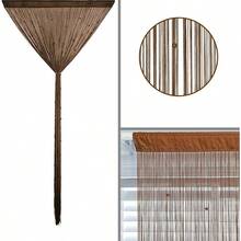 Cortina de abalorio con abalorio para puerta ideal para decoración de sala de estar colgar en la pared con flecos y divisores para recámara telón de fondo hippie ventana clóset - marrn - Ver 4