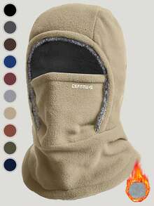 1pc Winter Warm Balaclava Hat With Face Mask, Outdoor Cycling Skiing Windproof Thermal Lined Thick Hat Scarf Mask 3-In-1 Set - Multicolor - View 13