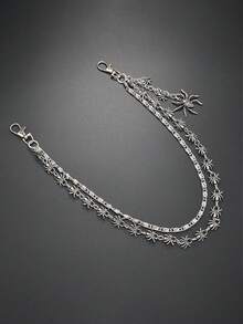 暗黑风格金属蜘蛛腰链，个性化嘻哈裤链，朋克双层黑色蜘蛛腰链 - 均碼 - 查看 4