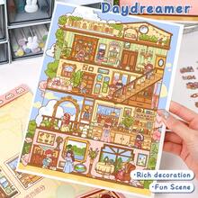 2 Sheets 27.5*21cm Large Size Miniature Scene Stickers, 2 Pattern Options, Includes 2 Sheets Pet Stickers + 1 Sheet Scene Cardboard + 1 Sheet Reference, Suitable For Christmas, New Year, Holiday Party, Gifts, Envelopes, Cards DIY Decoration, PVC Sticker Scrapbook Supplies Scrapbooking - Cartoon Landscape Stickers - View 9