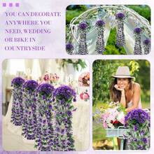 2pcs Artificial Violet Hanging Vines, Outdoor Decor, Fake Violet Flowers Home Wall Decor, Wedding, Halloween, Christmas, Thanksgiving Decoration - Violet Wall Hanging - View 2