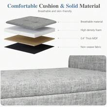51 Storage With Upholstered Ottoman Linen End Of Bed Couch Light Gray - 1 - Xem 6