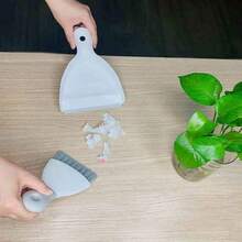 Timotech Mini Escoba y Recogedor Portátil Set de Cepillo y Recogedor de Mano Escoba Pequeña Cepillo de Limpieza para Hogar Interior Escobilla para Mesa y Mascotas - Blanco - Ver 3