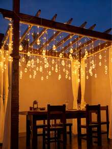 LED Wishing Ball Light String, Romantic Wedding Atmosphere Decoration Indoor & Outdoor Courtyard Camping Light String Sways With The Wind - 圓球燈-四季款 - 查看 2