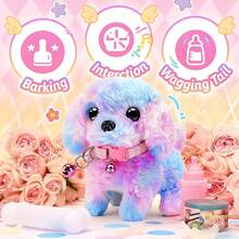 2026 New Electric Toy Puppy With Multiple Accessories Set, Includes Leash Bone Bow, Realistic Walking Barking Wagging Tail Interactive Plush Pet Dog For Home Entertainment And Holiday Gift - Multicolor - View 3
