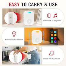 CallToU - Botones inalámbricos de llamada para monitoreo de ancianos con 2 botones de pánico y 1 receptor USB sistema de alerta de enfermería de alcance de 500 pies para personas mayores de cuidado - Blanco - Ver 4