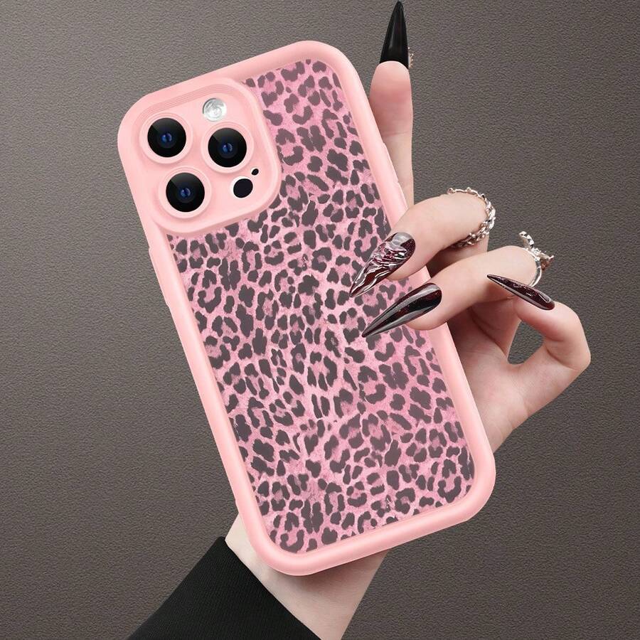 Funda de Teléfono Moderna y Elegante Leopardo Rosa 1pc, una Funda de Teléfono Moderna con un Diseño de Leopardo Popular, Compatible con iPhone 17/16/15/14/13/12/11/Pro/Promax/X/Xr/Xs/Xsmax/7/8/Plus, Haciéndola un Regalo Perfecto para Hombres y Mujeres, Funda de Teléfono, Cubierta de Teléfono, Fundas Protectoras de Diseñador Lindas y Femeninas para Mujeres - 1 pieza - Ver 1