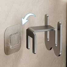 1pc Bathroom Shoe Rack, Wall Mounted Organizer Shelf For Toilet, No Drilling Required - Multicolor - View 10