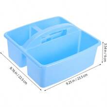 Organizador De Aula con Compartimentos Portátil para Material De Arte y Oficina - celeste - Ver 2