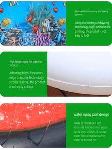 PVC充气水滑梯，水上冲浪板，户外单人/双人喷水滑梯 - 彩色 - 查看 3