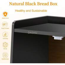 Caja de Pan de Ddoble Capa, Caja de Pan Grande de Doble Capa, Cocina Panera Panera de Doble Capa para Mostrador de Cocina con Ventana Ttransparente Contenedores de Almacenamiento de Pan, Negro - por defecto - Ver 7