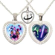 1套1件电影主题双面旋转项链，钻石项链，心形项链，心形钻石链，恶魔猎人团队时间宝石，心形水钻双面旋转项链，新年礼物，情人节礼物，复活节礼物（随机款式） - 彩色 - 查看 7