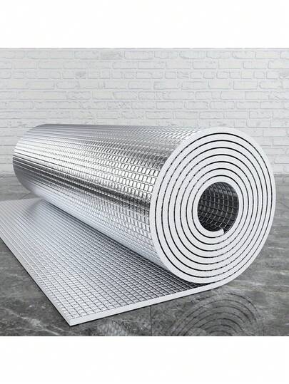 1 Roll Thick Double-Sided Aluminum Foil Heat Insulation & Sun Shading Film - Self-Adhesive, Suitable For Roof Sun Shading, Bedroom Windows, Room Balcony, Pipe Insulation, Garage Doors And RVs