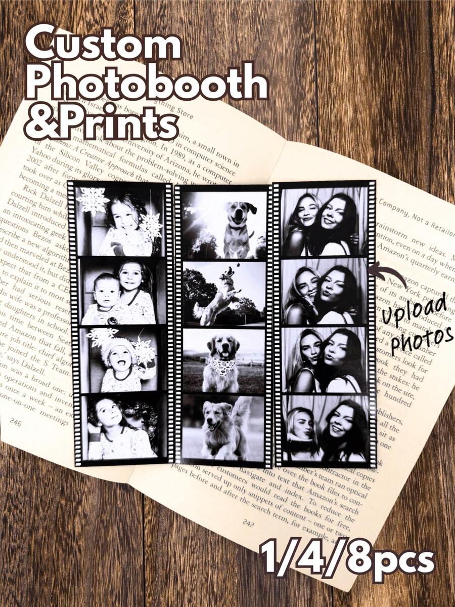 1/4/8 Stücke personalisierter Fotodruck, Filmthemen Erinnerungsgeschenke, geeignet für Paar, romantische Geschenke für Liebende, Jahrestags-Feier, Valentinstag-Planer, Date Night Organisatoren, Paar-Geschenkemacher, Liebeserinnerungsbegeisterte - Unterstützung beim Hochladen von Paarfotos - Verschiedenfarbig - Übersicht 1