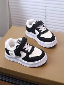 儿童秋冬新款帆布鞋，软底时尚百搭户外防滑运动鞋，幼儿/小童日常保暖户外运动鞋 - 黑色 - 查看 4