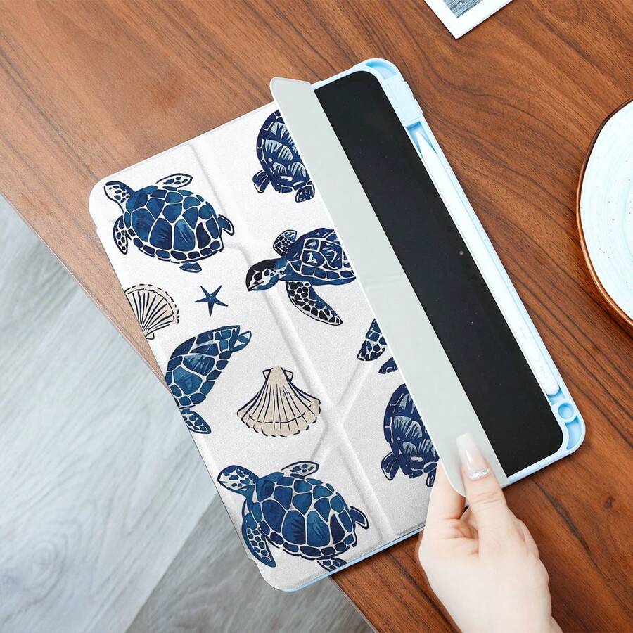 Y-Shaped Foldable Stand, High-Definition UV Printing, 360° Rotatable IPad Protective Case, Compatible With Ipad Protective Cover Design, Support Multi-Angle Adjustment, Six-Way Stand Placement, Built-In Pen Slot, Transparent Back Cover, Anti-Drop Protection, Auto Wake/Sleep Function - Multicolor - View 1