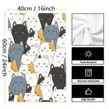 1 Stück Katzen-Muster Haustier-Themen Küchentuch, super weich aus Mikrofaser, moderner Stil, maschinenwaschbar, farbbeständig, Geschirrtuch, Reinigungszubehör geeignet für Küche, Esszimmer, Badezimmer, Kombinations-Sets erhältlich - Verschiedenfarbig - Übersicht 5