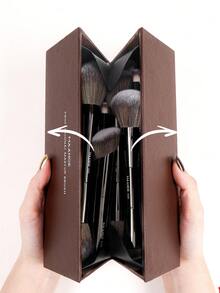 MAANGE 20支专业面部铝管化妆刷套装，含1个配件和纸盒收纳盒，包括可伸缩粉底刷、双头散粉刷、腮红刷、高光刷、修容刷、眼影刷、晕染刷、遮瑕刷、调色刷等，刷毛柔软亲肤，方便携带，是旅行的理想之选，也是送给女性和女孩的礼物。 - 黑色 - 查看 7