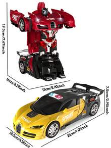 1pc Transformable Remote Control Car, One-Key Transformation Robot, Multi-Function Remote Control Stunt Car Transformer Toy, 2.4GHz Anti-Interference 1:18 Scale Remote Control Transforming Car, 360° Rotating Drifting Transformation Robot Toy, Suitable For 3-12 Years Old Boys And Girls, Great Gift For New Year, Halloween, Easter, Christmas, Birthday - Multicolor - View 6