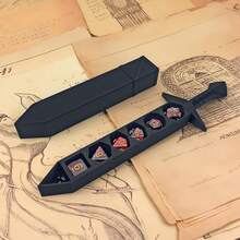 2pcs/Set Sword-Shaped Dice Set For (Includes 1 Sword And 1 Set Of Dice), Ideal Valentine's Day Gift. 3D Printed ABS Resin Sword-Shaped Storage Box With 7 Dice, Suitable For Tabletop Role-Playing Games (TTRPG RPG) Or Other Board Game Nights And Gaming Parties. Creative Gift For Boyfriend, Men, Teens. - Multicolor - View 14