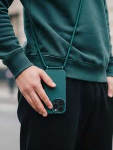 SMSG S25 Phone Case With Adjustable Cord | Minimalist Case With Crossbody Strap - Black - View 3