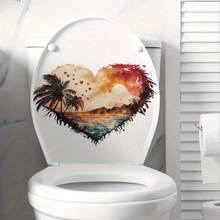 心形海景墙贴，适用于酒店、民宿、办公室、卧室、客厅、餐厅、浴室，可移除PVC墙贴 - 彩色 - 查看 12