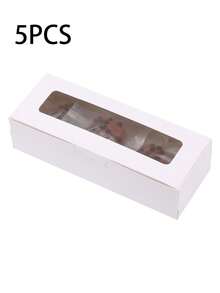 25个装精美马卡龙盒，带翻盖透明窗口 - 正面透明展示，轻巧耐用，牛皮纸材质，透明窗口设计，是生日、婚礼、派对甜点的理想之选 - 也适用于马卡龙、纸杯蛋糕、糖果 - 非常适合面包店、咖啡馆、礼品店 - 彩色 - 查看 12