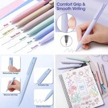 56pcs Delicate Stationery Set, Includes Cute Pencil Case, 12 Pastel Highlighters, 7 Black Gel Pens, 6 0.5mm Mechanical Pencils, Suitable For Students, College Essential, Office & School Supplies, Unisex