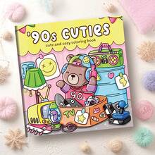 Sách tô màu phong cách retro thập niên 90 với 42 khung cảnh hoài cổ, giấy dày không trong suốt, phù hợp với bút chì màu và màu nước, chủ đề "Những cô nàng dễ thương thập niên 90" với hình ảnh gấu dễ thương và các vật dụng cổ điển, không khí sống động và chi tiết sắc nét, món quà hoàn hảo cho những người yêu thích tô màu hoài cổ, đám cưới và Ngày của Mẹ. - Sách tranh - Xem 12